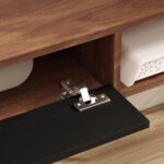 Mobile Porta TV fino 50" Sospeso con Cassetto, 2 Ripiani Aperti e Foro Passacavi, 120x24x16 cm, Noce - immagine 7