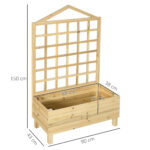 Fioriera da Esterno in Legno di Abete con Grigliato e Fori di Drenaggio, 90x43x150 cm - immagine 3