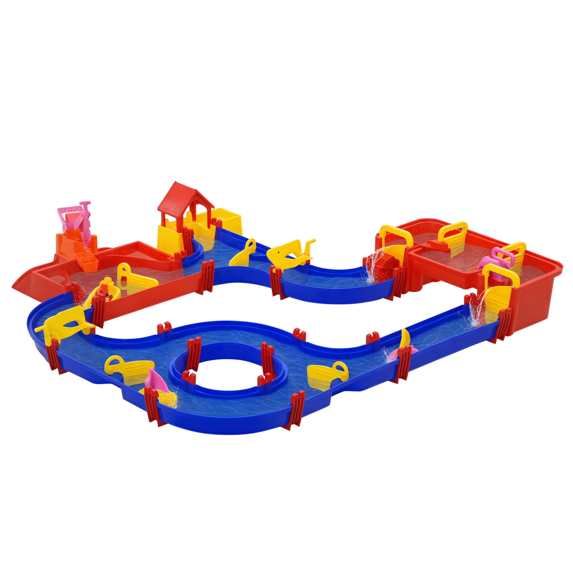 ngA8161980abe8f56.jpg Playset Acquatico 78 Pezzi con Acqua e Sabbia per Bambini 3-6 Anni, 123x111x7cm, Blu e Rosso - immagine 1