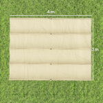 Telo Pergola per Esterni Anti UV in Poliestere Beige con 8 Fori di Drenaggio, 392x350 cm - immagine 3