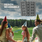 Tappeto Moderno per Esterni Nero e Grigio in PP con Design Reversibile e Pieghevole, 182x274 cm - immagine 6