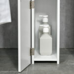 Colonna Bagno con 2 Ripiani e 2 Armadietti, Mobile Alto Salvaspazio 15,2x29,8x118 cm, Bianco - immagine 9