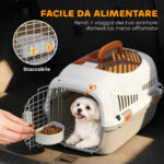 Trasportino per Gatti e Cani Piccoli Fino 4 kg in Plastica con Finestra Superiore, 49x32x31 cm, Grigio - immagine 7