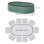 Set di 2 Aiuole Rialzate in Metallo Galvanizzato con Bordo in Gomma e Design Modulare, 135x90x30 cm Verde - immagine 3