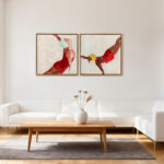 Set di 2 Quadri su Tela Moderni, Stampa Artistica da Parete con Ganci Inclusi, 40x40 cm - immagine 9