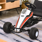 Go-Kart a Pedali Bianco per Bambini 3-6 Anni con Sedile Regolabile, Ruote in Plastica, Freno a Mano e Cambio - immagine 9