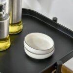 Carrello Portavivande con 4 Cestelli, Piano d'Appoggio e Ruote, in Acciaio e PP, 33x33x77 cm - immagine 7