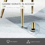 Poltrona in Velluto Imbottita con Schienale a Conchiglia e Gambe in Acciaio per Camera e Salotto, 63x65x84cm, Crema - immagine 6