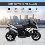 Moto Elettrica per Bambini 3-5 Anni Max, 25kg con Luci, Musica, Batteria 6V e Velocità 3km/h, 86x42x52 cm, Nero - immagine 4