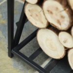 Portalegna da Interno ed Esterno in Acciaio con 4 Attrezzi Inclusi, Capacità 1kg 46x30x76cm Nero - immagine 7