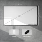 Telo per Proiettore 120" 16:9 HD 4K/8K Pieghevole e Portatile, Antipiega e Lavabile, Doppia Facciata, Bianco - immagine 3