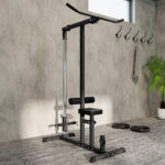 Stazione Fitness Pull Down da Casa con Panca e Cavo Regolabile, in Acciaio 107x120x190cm Nero - immagine 9