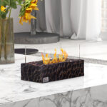 Camino a Bioetanolo da Tavolo con Bruciatore da 1,15L e Pannello in Vetro, 33x16x18cm, Nero - immagine 7