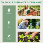 Serra per Piante Verticale con Scaffale a 4 Ripiani in Acciaio e PVC Bianco, 69x50x165cm - immagine 6