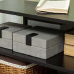 Tavolino da Caffè Asimmetrico in Legno con Ripiani e Piedini Regolabili, 60x60x45cm, Nero - immagine 8