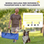 Set 4 Ostacoli Agility Dog per Addestramento Cani ad Altezza Regolabile con Borsa da Trasporto, Giallo - immagine 6