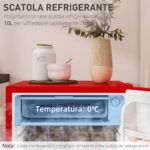 Frigorifero Piccolo 91L MonoPorta Reversibile con Congelatore e Temperatura Regolabile, Rosso - immagine 5