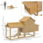 Pollaio Prefabbricato in Legno per 2 Galline con Recinzione e Nido per Cova, 150,5x54x87cm - immagine 3
