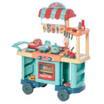 Cucina Giocattolo Per Bambini 3-6 Anni, Caffetteria Ristorante con 50 Accessori Inclusi, 79,5 x 33 x 90,5cm