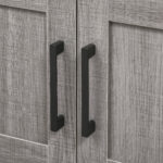 Mobile Sottolavabo con Armadietto a 2 Ante e Ripiani in Legno 60x30x60cm, Grigio - immagine 8