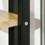 Portapiante a 4 Ripiani dallo Stile Industriale in Legno di Abete e Metallo, 45x25x110 cm, Nero e color Legno - immagine 9