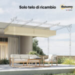 Tettuccio di Ricambio per Pergola Gazebo da Giardino da 3x4 m in Poliestere, Crema - immagine 9
