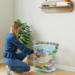 Gabbia per Criceti a 5 Piani con Tubi Colorati, Ruota, Casetta e Accessori, 47x30x59 cm, Azzurro - immagine 8