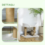 Torre per Gatti max 5kg in Truciolato con Tiragraffi e Palline Giocattolo, 48x38x42 cm, Giallo e Bianco - immagine 5