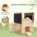Casetta per Anatre da Esterno con Rampa, Fondo Rimovibile e Fori di Ventilazione, 78x90x92 cm, Legno - immagine 5
