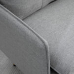 Poltrona Moderna in Tessuto con Seduta Imbottita e Gambe in Acciaio, 76x68x80 cm, Grigio - immagine 8