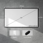 Telo per Proiettore 1" 16:9 HD 4K/8K Pieghevole e Portatile, Antipiega e Lavabile, Doppia Facciata, Bianco - immagine 3