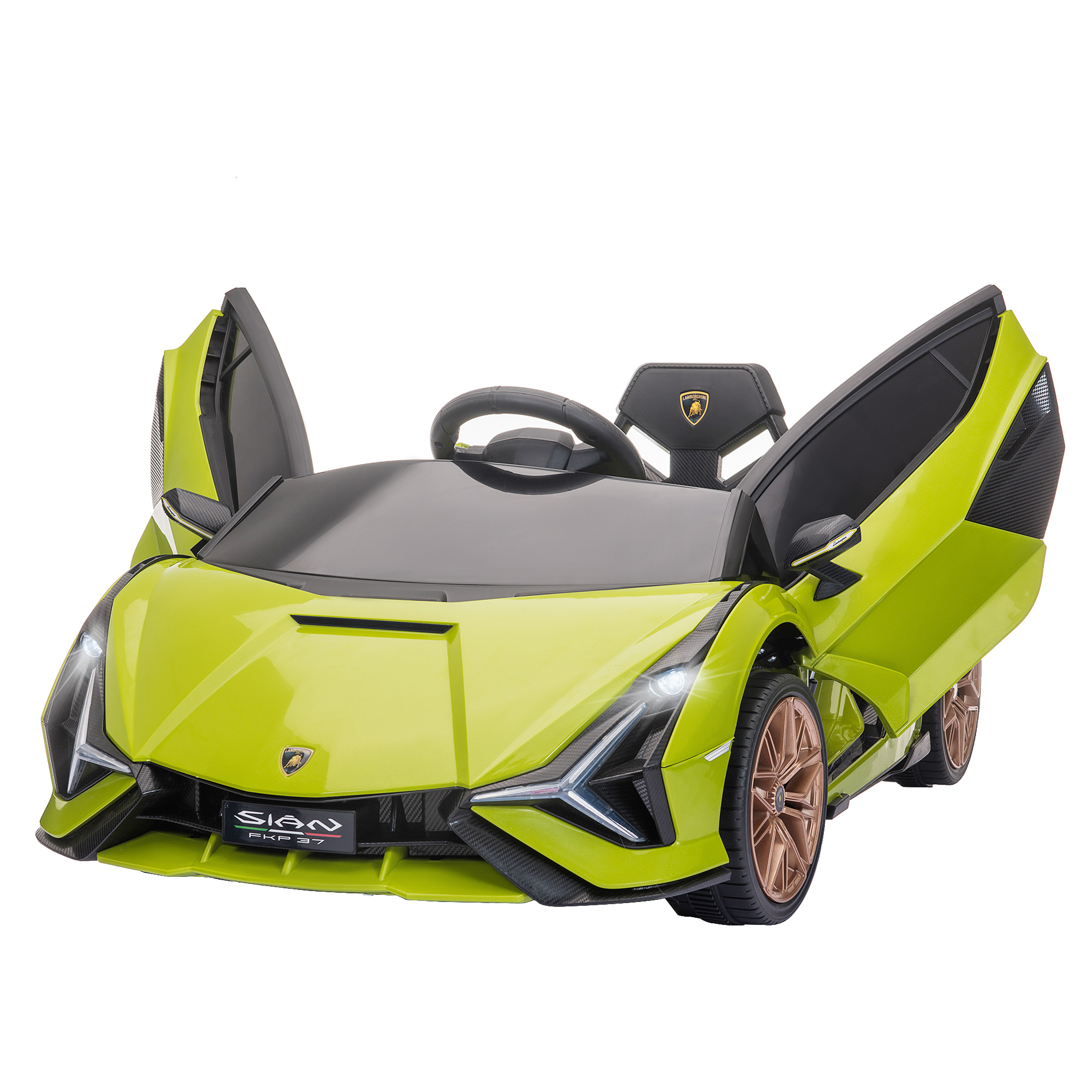 p3rfcf17f2172316d.jpg Lamborghini Macchina Elettrica per Bambini 12V con Fari e Musica, Telecomando e Velocità 3-5km/h, Età 3-5 Anni, 108x62x40cm, Verde - immagine 1