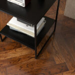 Tavolino da Caffè in Stile Industriale in Acciaio a 2 Ripiani, 40x40x45cm, Nero - immagine 7