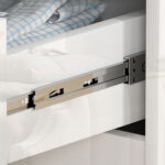 Cassettiera 4 Cassetti Moderna e Minimal in Legno, 60x40x85 cm, Bianco Lucido - immagine 9