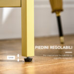 Mobile Consolle da Ingresso in Acciaio e Vetro Temperato, 1x35,5x80cm, Bianco e Oro - immagine 6