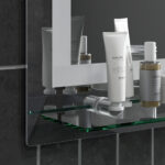 Specchio per Bagno a Luci LED a 3 Colori Regolabili con Mensola in Vetro, 50x12x70 cm, Argento - immagine 8