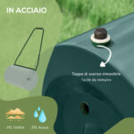 Rullo per Prato da 63L di Capacità con Lama Raschiante, in Metallo, 123x58x40 cm, Verde Scuro - immagine 7