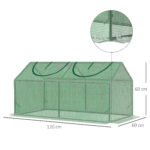 Serra da Giardino con Copertura in PE, Picchetti e Bordi Estesi, 120x60x60cm, Verde - immagine 3