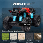 Quad per Bambini Elettrico 12V con Fari e Batteria Ricaricabile, Età 3-5 Anni, 1x65x73cm, Rosso - immagine 5