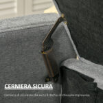 Panca Fondoletto con Vano Contenitore in Tessuto, 120x50x44cm - Grigio - immagine 5