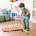 Pista per Macchinine con Effetti Luminosi e Automobilina, per Bambini da 3-6 Anni, 86x67x21cm - immagine 2
