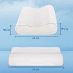 Cuscino Cervicale in Memory Foam a Doppia Altezza con Copertura Rimovibile, 60x40x10/12 cm, Bianco Crema - immagine 3