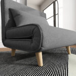 Poltrona Letto 3 in 1 con Schienale Reclinabile su 6 Posizioni in Tessuto, 94x78x80 cm, Grigio - immagine 9