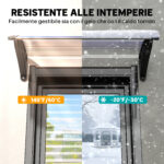 Pensilina da Esterni Impermeabile e Anti-UV, in PC, PP e Alluminio, 75x1x23 cm, Trasparente e Nero - immagine 6