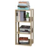 Libreria Scaffale in Legno a Parete con 3 Ripiani, Antiribaltamento, Piedini Antiscivolo, 40x29,2x87,9cm