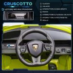 Lamborghini Macchina Elettrica per Bambini 12V con Fari e Musica, Telecomando e Velocità 3-5km/h, Età 3-5 Anni, 108x62x40cm, Verde - immagine 5