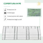 Serra da Giardino a Tunnel in PE con Bordi Allungati e Porte a Cerniera, 270x90x90 cm, Bianco - immagine 4