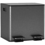 Bidone Immondizia a 2 Sezioni da 15L con Chiusura Silenziosa, in Acciaio Inox e PP, 41,7x36,6x43,2 cm, Nero