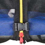 Trampolino Elastico da Esterno, Tappeto Elastico per Adulti da Giardino con Rete di Sicurezza e Bordo Imbottito, Giochi da Giardino e Casa, Ø244x240cm, Blu e Nero - immagine 8