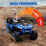 Macchina Elettrica per Bambini 3-8 Anni 24V con Guida Manuale e Telecomando, Velocità 5-7km/h, Blu - immagine 5